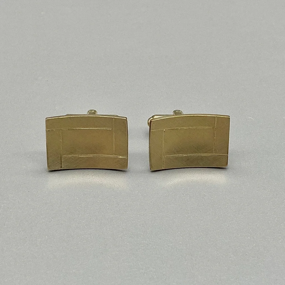 Vintage 1/20 12KT Gold Filled Cufflinks Men's Rectangular Classic Formal Dress